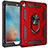 Silikon Hülle Handyhülle und Kunststoff Schutzhülle Hartschalen Tasche mit Magnetisch Fingerring Ständer MQ1 für Apple iPad Air 2 Rot