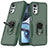 Silikon Hülle Handyhülle und Kunststoff Schutzhülle Hartschalen Tasche mit Magnetisch Fingerring Ständer MQ1 für Motorola Moto G22