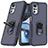 Silikon Hülle Handyhülle und Kunststoff Schutzhülle Hartschalen Tasche mit Magnetisch Fingerring Ständer MQ1 für Motorola Moto G22