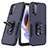 Silikon Hülle Handyhülle und Kunststoff Schutzhülle Hartschalen Tasche mit Magnetisch Fingerring Ständer MQ1 für Motorola Moto G31 Blau