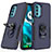 Silikon Hülle Handyhülle und Kunststoff Schutzhülle Hartschalen Tasche mit Magnetisch Fingerring Ständer MQ1 für Motorola MOTO G52