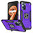 Silikon Hülle Handyhülle und Kunststoff Schutzhülle Hartschalen Tasche mit Magnetisch Fingerring Ständer MQ1 für Realme 9i 4G Violett