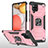 Silikon Hülle Handyhülle und Kunststoff Schutzhülle Hartschalen Tasche mit Magnetisch Fingerring Ständer MQ1 für Samsung Galaxy A42 5G