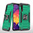 Silikon Hülle Handyhülle und Kunststoff Schutzhülle Hartschalen Tasche mit Magnetisch Fingerring Ständer MQ1 für Samsung Galaxy A50 Nachtgrün