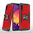 Silikon Hülle Handyhülle und Kunststoff Schutzhülle Hartschalen Tasche mit Magnetisch Fingerring Ständer MQ1 für Samsung Galaxy A50 Rot