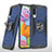 Silikon Hülle Handyhülle und Kunststoff Schutzhülle Hartschalen Tasche mit Magnetisch Fingerring Ständer MQ1 für Samsung Galaxy A90 5G