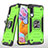 Silikon Hülle Handyhülle und Kunststoff Schutzhülle Hartschalen Tasche mit Magnetisch Fingerring Ständer MQ1 für Samsung Galaxy A90 5G Grün