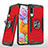 Silikon Hülle Handyhülle und Kunststoff Schutzhülle Hartschalen Tasche mit Magnetisch Fingerring Ständer MQ1 für Samsung Galaxy A90 5G Rot