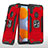Silikon Hülle Handyhülle und Kunststoff Schutzhülle Hartschalen Tasche mit Magnetisch Fingerring Ständer MQ1 für Samsung Galaxy M11 Rot