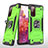 Silikon Hülle Handyhülle und Kunststoff Schutzhülle Hartschalen Tasche mit Magnetisch Fingerring Ständer MQ1 für Samsung Galaxy S20 Lite 5G Grün