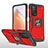 Silikon Hülle Handyhülle und Kunststoff Schutzhülle Hartschalen Tasche mit Magnetisch Fingerring Ständer MQ1 für Xiaomi Mi 10T 5G Rot