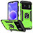 Silikon Hülle Handyhülle und Kunststoff Schutzhülle Hartschalen Tasche mit Magnetisch Fingerring Ständer MQ1 für Xiaomi Redmi Note 11R 5G Grün