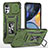 Silikon Hülle Handyhülle und Kunststoff Schutzhülle Hartschalen Tasche mit Magnetisch Fingerring Ständer MQ2 für Motorola Moto G22