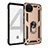 Silikon Hülle Handyhülle und Kunststoff Schutzhülle Hartschalen Tasche mit Magnetisch Fingerring Ständer MQ3 für Google Pixel 4 Gold