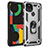 Silikon Hülle Handyhülle und Kunststoff Schutzhülle Hartschalen Tasche mit Magnetisch Fingerring Ständer MQ3 für Google Pixel 5 XL 5G