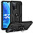Silikon Hülle Handyhülle und Kunststoff Schutzhülle Hartschalen Tasche mit Magnetisch Fingerring Ständer MQ3 für Oppo A55 5G