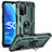 Silikon Hülle Handyhülle und Kunststoff Schutzhülle Hartschalen Tasche mit Magnetisch Fingerring Ständer MQ3 für Oppo A55 5G