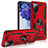 Silikon Hülle Handyhülle und Kunststoff Schutzhülle Hartschalen Tasche mit Magnetisch Fingerring Ständer MQ3 für Samsung Galaxy S20 Lite 5G Rot