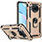 Silikon Hülle Handyhülle und Kunststoff Schutzhülle Hartschalen Tasche mit Magnetisch Fingerring Ständer MQ3 für Xiaomi Mi 10i 5G Gold