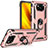 Silikon Hülle Handyhülle und Kunststoff Schutzhülle Hartschalen Tasche mit Magnetisch Fingerring Ständer MQ3 für Xiaomi Poco X3 Pro Rosegold