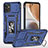 Silikon Hülle Handyhülle und Kunststoff Schutzhülle Hartschalen Tasche mit Magnetisch Fingerring Ständer MQ6 für Motorola Moto G32