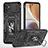 Silikon Hülle Handyhülle und Kunststoff Schutzhülle Hartschalen Tasche mit Magnetisch Fingerring Ständer MQ6 für Motorola Moto G32