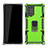 Silikon Hülle Handyhülle und Kunststoff Schutzhülle Hartschalen Tasche mit Magnetisch Fingerring Ständer N03 für Samsung Galaxy Note 20 5G Minzgrün