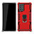 Silikon Hülle Handyhülle und Kunststoff Schutzhülle Hartschalen Tasche mit Magnetisch Fingerring Ständer N03 für Samsung Galaxy Note 20 5G Rot