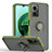 Silikon Hülle Handyhülle und Kunststoff Schutzhülle Hartschalen Tasche mit Magnetisch Fingerring Ständer QW2 für Xiaomi Redmi 11 Prime 5G Armee-Grün