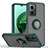Silikon Hülle Handyhülle und Kunststoff Schutzhülle Hartschalen Tasche mit Magnetisch Fingerring Ständer QW2 für Xiaomi Redmi 11 Prime 5G Nachtgrün