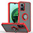 Silikon Hülle Handyhülle und Kunststoff Schutzhülle Hartschalen Tasche mit Magnetisch Fingerring Ständer QW2 für Xiaomi Redmi 11 Prime 5G Rot