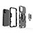 Silikon Hülle Handyhülle und Kunststoff Schutzhülle Hartschalen Tasche mit Magnetisch Fingerring Ständer S01 für Apple iPhone 12