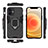 Silikon Hülle Handyhülle und Kunststoff Schutzhülle Hartschalen Tasche mit Magnetisch Fingerring Ständer S01 für Apple iPhone 12 Mini