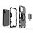 Silikon Hülle Handyhülle und Kunststoff Schutzhülle Hartschalen Tasche mit Magnetisch Fingerring Ständer S01 für Apple iPhone 12 Pro