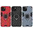 Silikon Hülle Handyhülle und Kunststoff Schutzhülle Hartschalen Tasche mit Magnetisch Fingerring Ständer S01 für Apple iPhone 13 Mini
