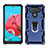 Silikon Hülle Handyhülle und Kunststoff Schutzhülle Hartschalen Tasche mit Magnetisch Fingerring Ständer S01 für LG K51 Blau
