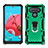 Silikon Hülle Handyhülle und Kunststoff Schutzhülle Hartschalen Tasche mit Magnetisch Fingerring Ständer S01 für LG K51 Grün