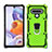 Silikon Hülle Handyhülle und Kunststoff Schutzhülle Hartschalen Tasche mit Magnetisch Fingerring Ständer S01 für LG Stylo 6 Minzgrün