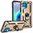 Silikon Hülle Handyhülle und Kunststoff Schutzhülle Hartschalen Tasche mit Magnetisch Fingerring Ständer S01 für Motorola Moto G100 5G