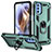 Silikon Hülle Handyhülle und Kunststoff Schutzhülle Hartschalen Tasche mit Magnetisch Fingerring Ständer S01 für Motorola Moto G31