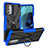 Silikon Hülle Handyhülle und Kunststoff Schutzhülle Hartschalen Tasche mit Magnetisch Fingerring Ständer S01 für Motorola Moto G51 5G