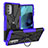 Silikon Hülle Handyhülle und Kunststoff Schutzhülle Hartschalen Tasche mit Magnetisch Fingerring Ständer S01 für Motorola Moto G51 5G Violett