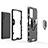 Silikon Hülle Handyhülle und Kunststoff Schutzhülle Hartschalen Tasche mit Magnetisch Fingerring Ständer S01 für Oppo Reno6 Pro 5G India