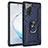 Silikon Hülle Handyhülle und Kunststoff Schutzhülle Hartschalen Tasche mit Magnetisch Fingerring Ständer S01 für Samsung Galaxy Note 20 5G Blau