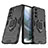 Silikon Hülle Handyhülle und Kunststoff Schutzhülle Hartschalen Tasche mit Magnetisch Fingerring Ständer S01 für Samsung Galaxy S23 5G