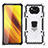 Silikon Hülle Handyhülle und Kunststoff Schutzhülle Hartschalen Tasche mit Magnetisch Fingerring Ständer S01 für Xiaomi Poco X3 Pro