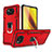 Silikon Hülle Handyhülle und Kunststoff Schutzhülle Hartschalen Tasche mit Magnetisch Fingerring Ständer S01 für Xiaomi Poco X3 Pro Rot
