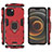 Silikon Hülle Handyhülle und Kunststoff Schutzhülle Hartschalen Tasche mit Magnetisch Fingerring Ständer S02 für Apple iPhone 14
