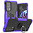 Silikon Hülle Handyhülle und Kunststoff Schutzhülle Hartschalen Tasche mit Magnetisch Fingerring Ständer S02 für Motorola Moto Edge 20 Pro 5G Violett