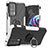 Silikon Hülle Handyhülle und Kunststoff Schutzhülle Hartschalen Tasche mit Magnetisch Fingerring Ständer S02 für Motorola Moto Edge 20 Pro 5G Weiß